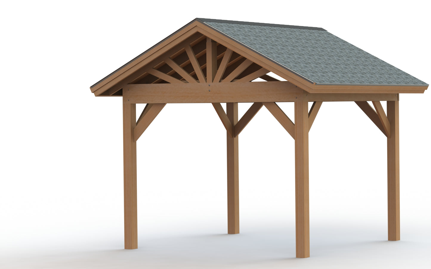 Gable Roof Pavilion Plans with Footing and Permit Drawings – 6:12 Roof Pitch Physical Plans (Multiple Sizes Available)