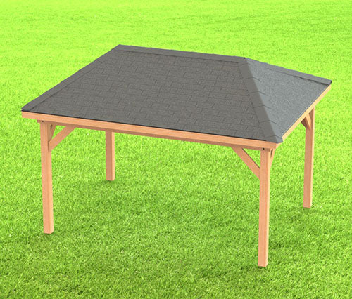 Hip Roof Pavilion Plans with Footing and Permit Drawings – 6:12 Roof Pitch Digital Download (Multiple Sizes Available)