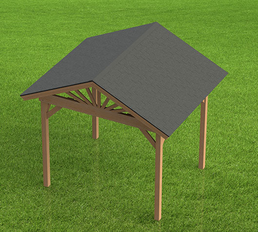 Gable Roof Pavilion Plans with Footing and Permit Drawings – 6:12 Roof Pitch Physical Plans (Multiple Sizes Available)