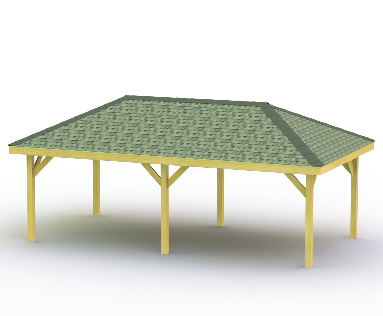 Hip Roof Pavilion Plans with Footing and Permit Drawings – 6:12 Roof Pitch Digital Download (Multiple Sizes Available)