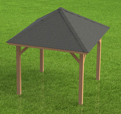 Hip Roof Pavilion Plans with Footing and Permit Drawings – 6:12 Roof Pitch Digital Download (Multiple Sizes Available)