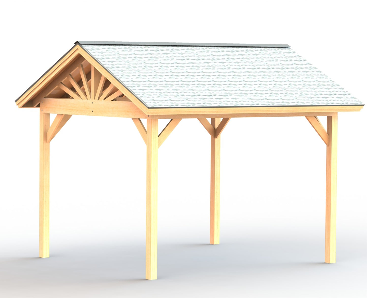 Gable Roof Pavilion Plans with Footing and Permit Drawings – 6:12 Roof Pitch Physical Plans (Multiple Sizes Available)
