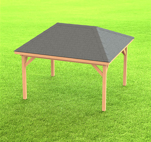 Hip Roof Pavilion Plans with Footing and Permit Drawings – 6:12 Roof Pitch Digital Download (Multiple Sizes Available)