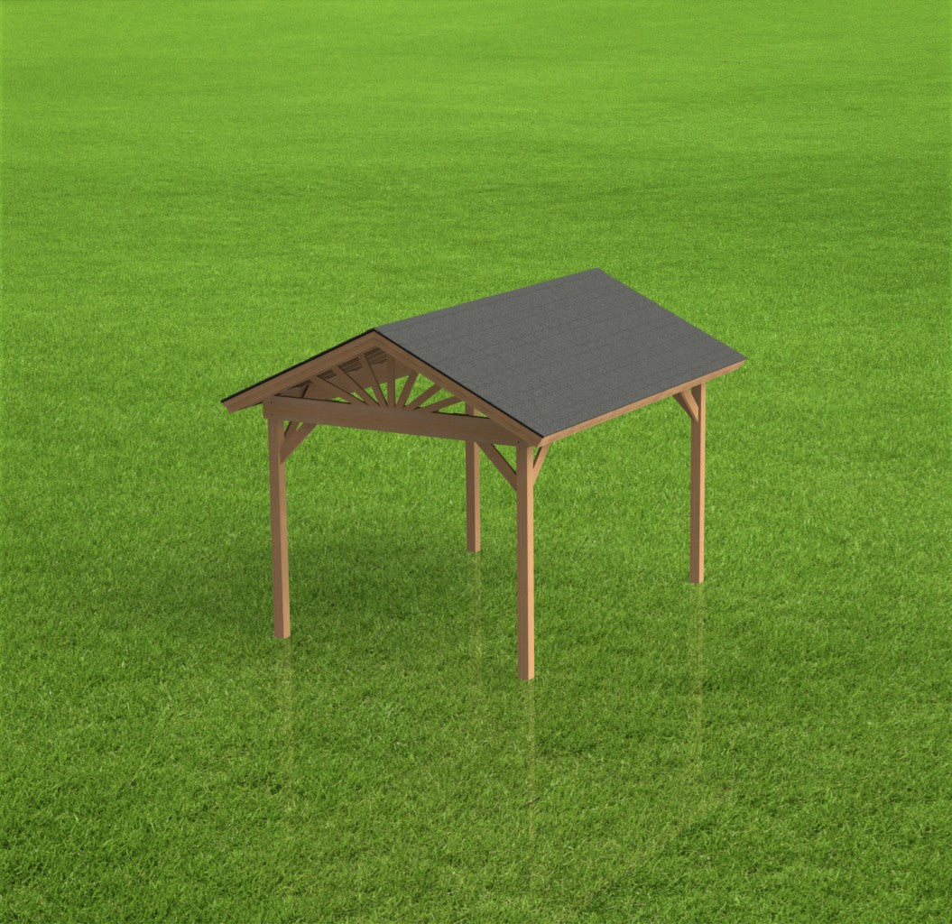 Gable Roof Pavilion Plans with Footing and Permit Drawings – 6:12 Roof Pitch Physical Plans (Multiple Sizes Available)