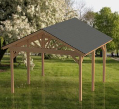 Gable Roof Pavilion Plans with Footing and Permit Drawings – 6:12 Roof Pitch Physical Plans (Multiple Sizes Available)