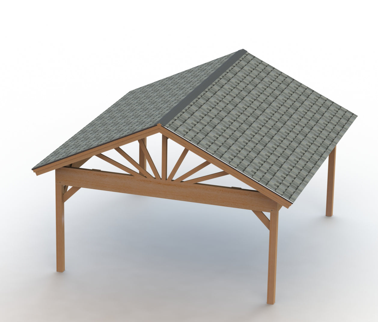 Gable Roof Pavilion Plans with Footing and Permit Drawings – 6:12 Roof Pitch Physical Plans (Multiple Sizes Available)