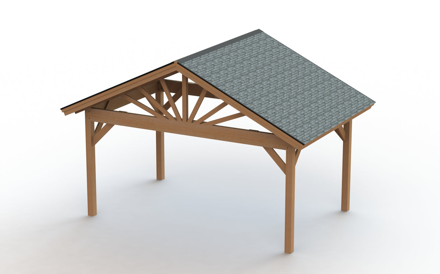 Gable Roof Pavilion Plans with Footing and Permit Drawings – 6:12 Roof Pitch Physical Plans (Multiple Sizes Available)