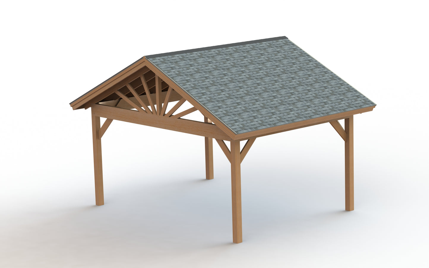 Gable Roof Pavilion Plans with Footing and Permit Drawings – 6:12 Roof Pitch Physical Plans (Multiple Sizes Available)