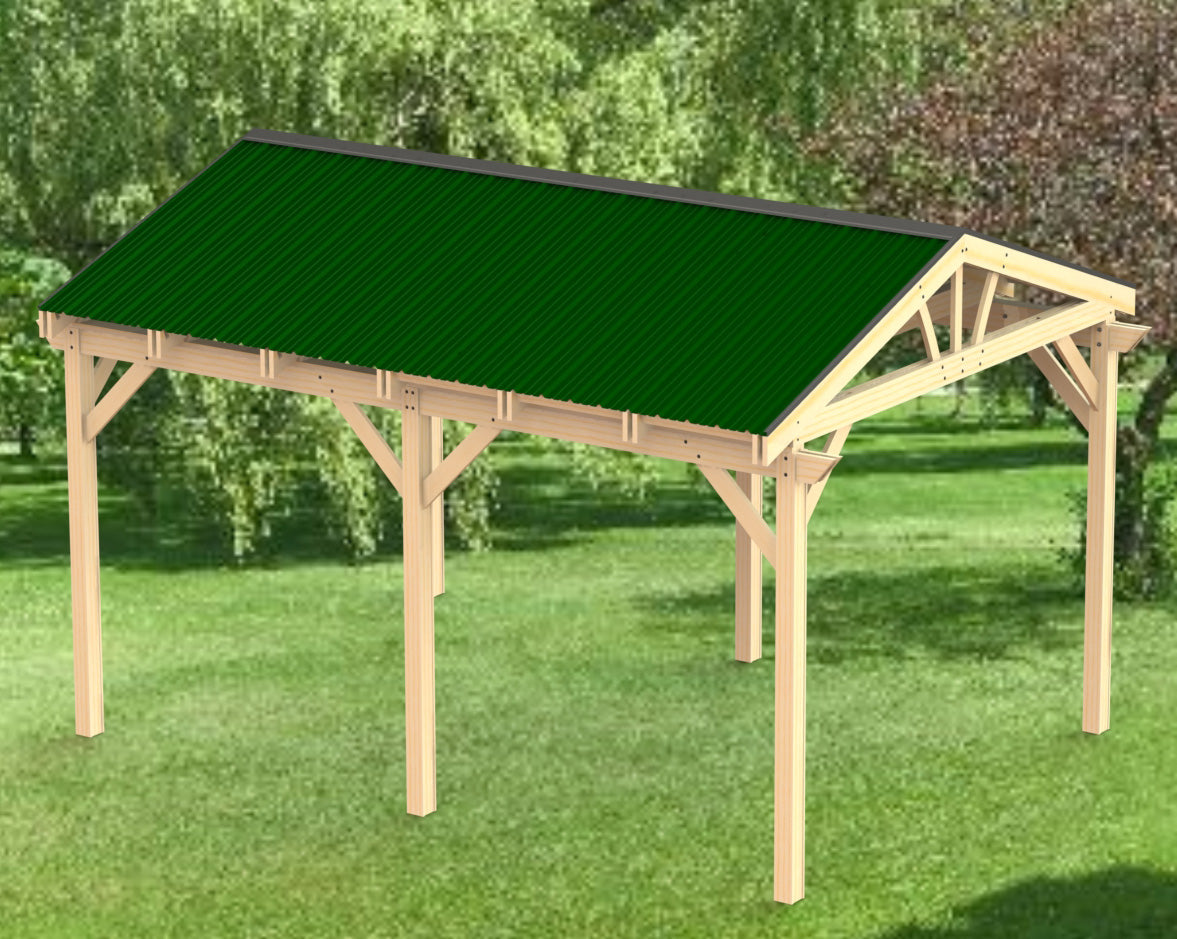 Modern Gable Roof Gazebo Physical Plans - Perfect for Hot Tubs