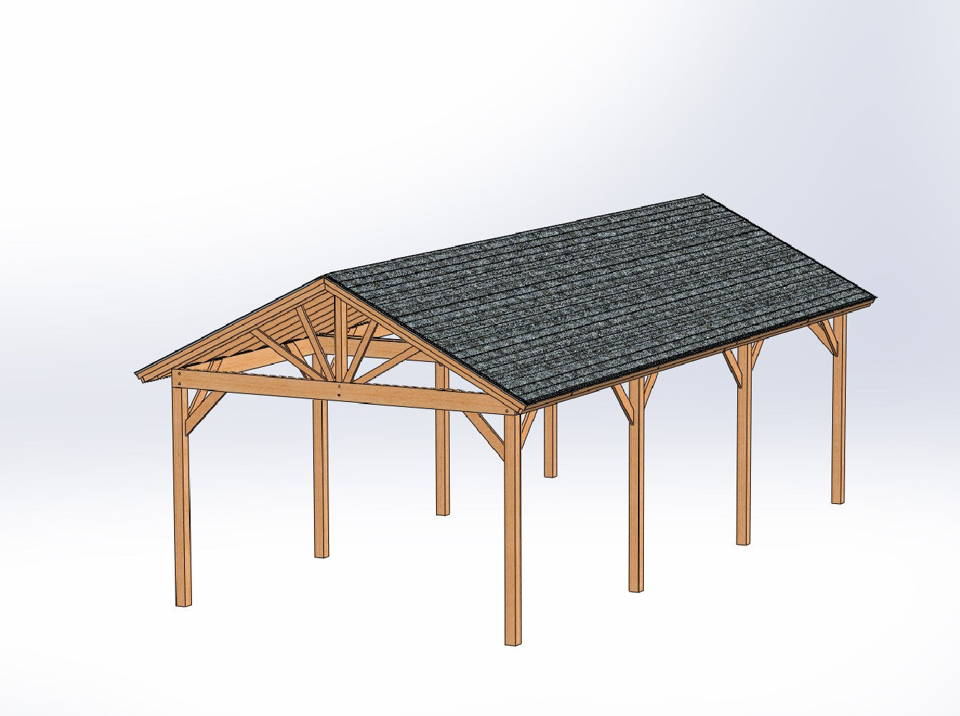 Gable Roof Pavilion Plans with Footing and Permit Drawings – 6:12 Roof Pitch Physical Plans (Multiple Sizes Available)