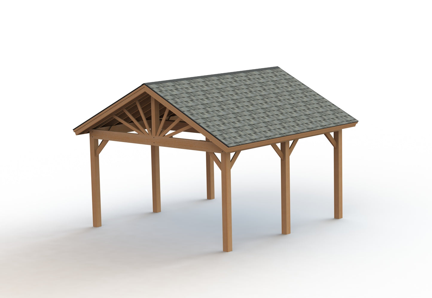 Gable Roof Pavilion Plans with Footing and Permit Drawings – 6:12 Roof Pitch Physical Plans (Multiple Sizes Available)