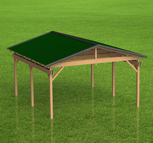 Backyard Pavilion Physical Building Plans - Gable Roof - 001 (Multiple Sizes Available)