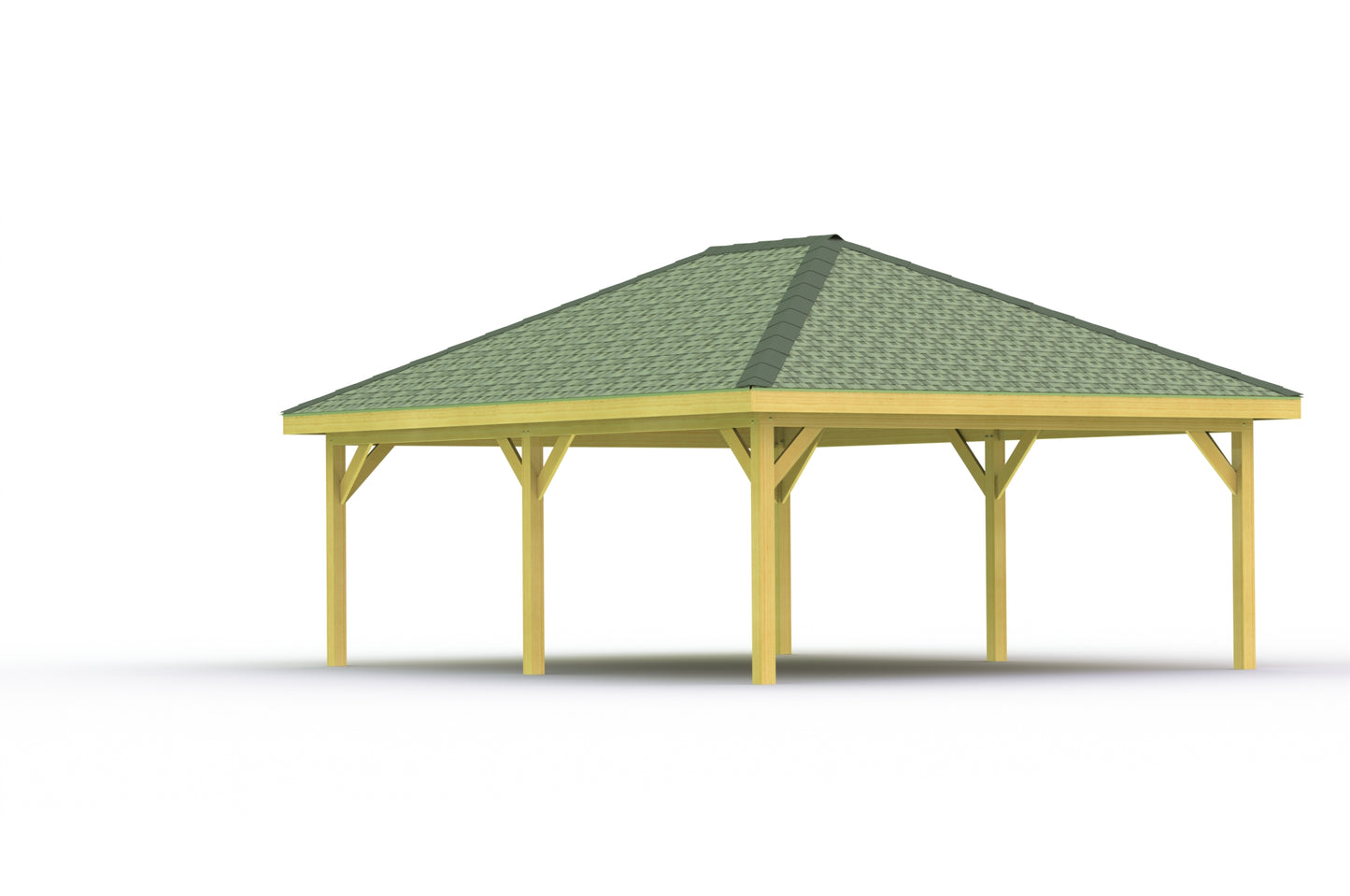 Hip Roof Pavilion Plans with Footing and Permit Drawings – 6:12 Roof Pitch Digital Download (Multiple Sizes Available)
