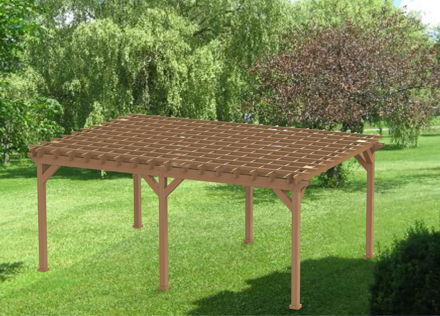 Pergola Physical Building Plans - Lattice Sides - Multiple Sizes Available