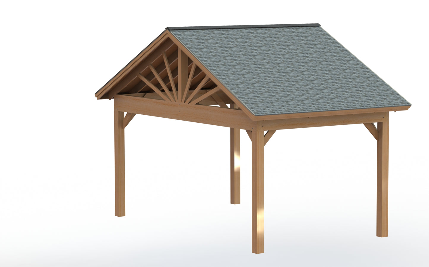 Gable Roof Pavilion Plans with Footing and Permit Drawings – 6:12 Roof Pitch Physical Plans (Multiple Sizes Available)