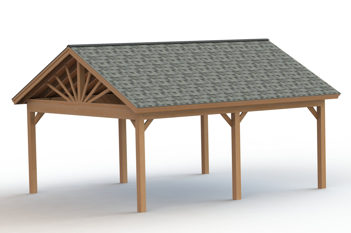 Gable Roof Pavilion Plans with Footing and Permit Drawings – 6:12 Roof Pitch Physical Plans (Multiple Sizes Available)