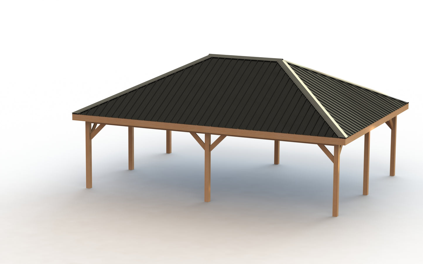 Gazebo Digital Building Plans with Footing Details and Permit Drawings | Metal Hip Roof - Multiple Sizes Available