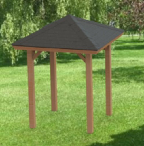 Hip Roof Pavilion Plans with Footing and Permit Drawings – 6:12 Roof Pitch Digital Download (Multiple Sizes Available)