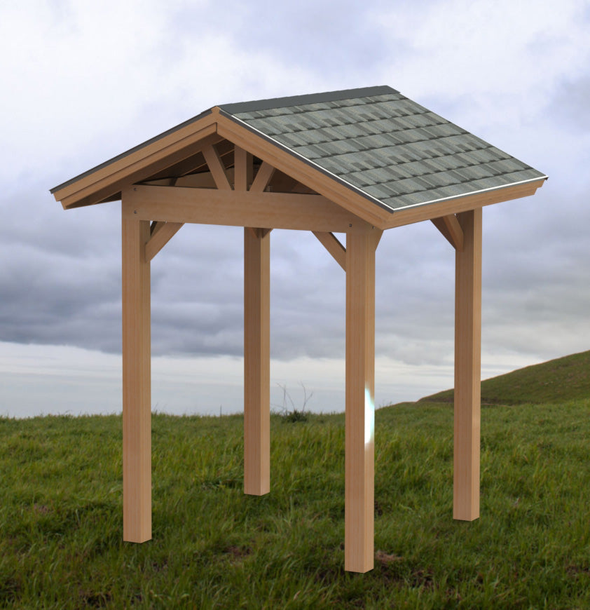 Gable Roof Pavilion Plans with Footing and Permit Drawings – 6:12 Roof Pitch Physical Plans (Multiple Sizes Available)
