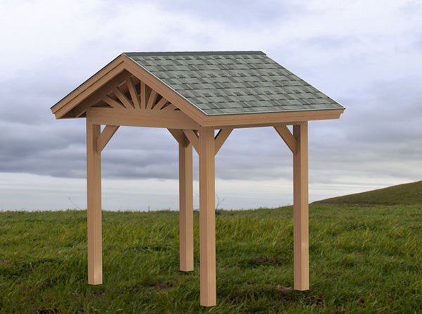 Gable Roof Pavilion Plans with Footing and Permit Drawings – 6:12 Roof Pitch Physical Plans (Multiple Sizes Available)