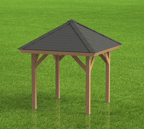 Hip Roof Pavilion Plans with Footing and Permit Drawings – 6:12 Roof Pitch Digital Download (Multiple Sizes Available)