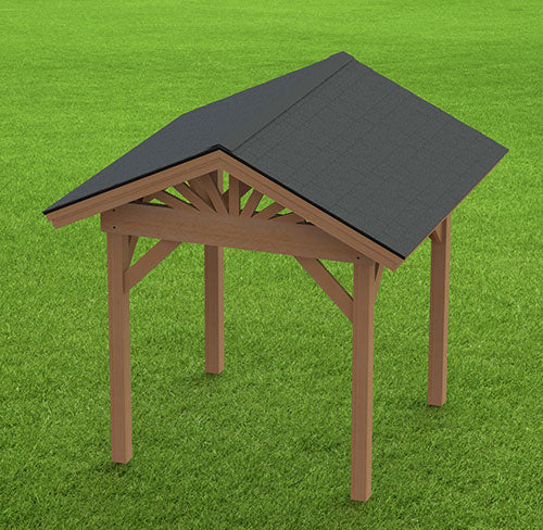 Gable Roof Pavilion Plans with Footing and Permit Drawings – 6:12 Roof Pitch Physical Plans (Multiple Sizes Available)