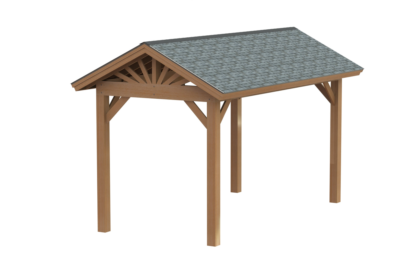 Gable Roof Pavilion Plans with Footing and Permit Drawings – 6:12 Roof Pitch Physical Plans (Multiple Sizes Available)
