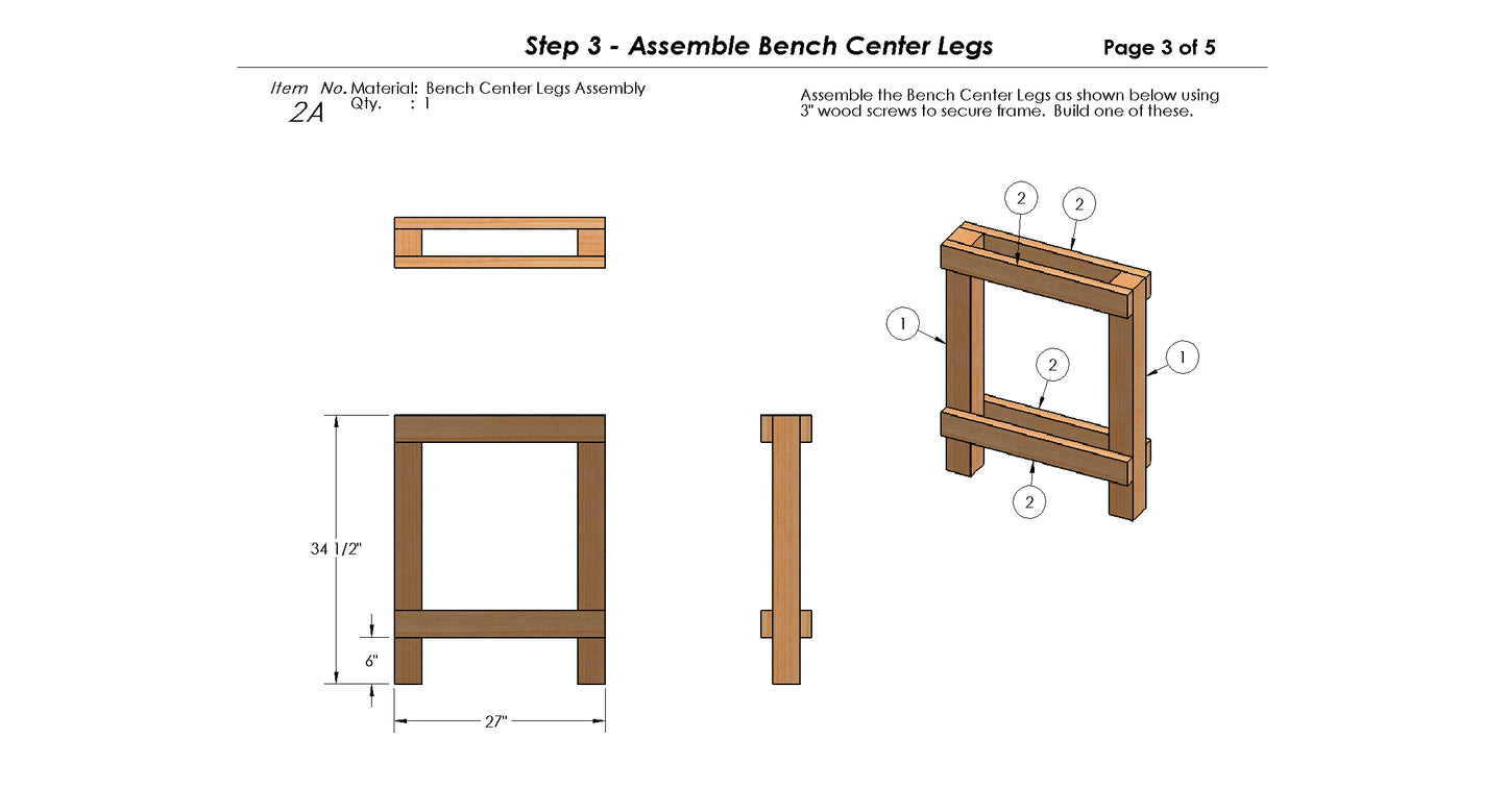 Convertible Outdoor Coffee Table to Bench Combination Physical Building Plans