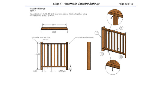 Gazebo Digital Building Plans | Octagon - Multiple Sizes Available