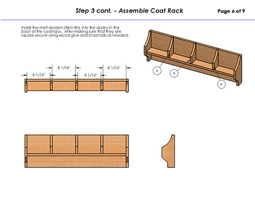 Coat Rack Woodworking Plans (Instructions) I 3ft Wide