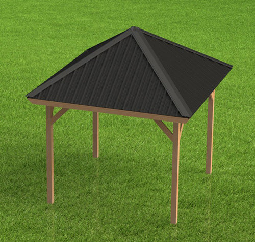 Gazebo Building Plans | Metal Hip Roof  - Perfect for Hot Tubs 12 x 12