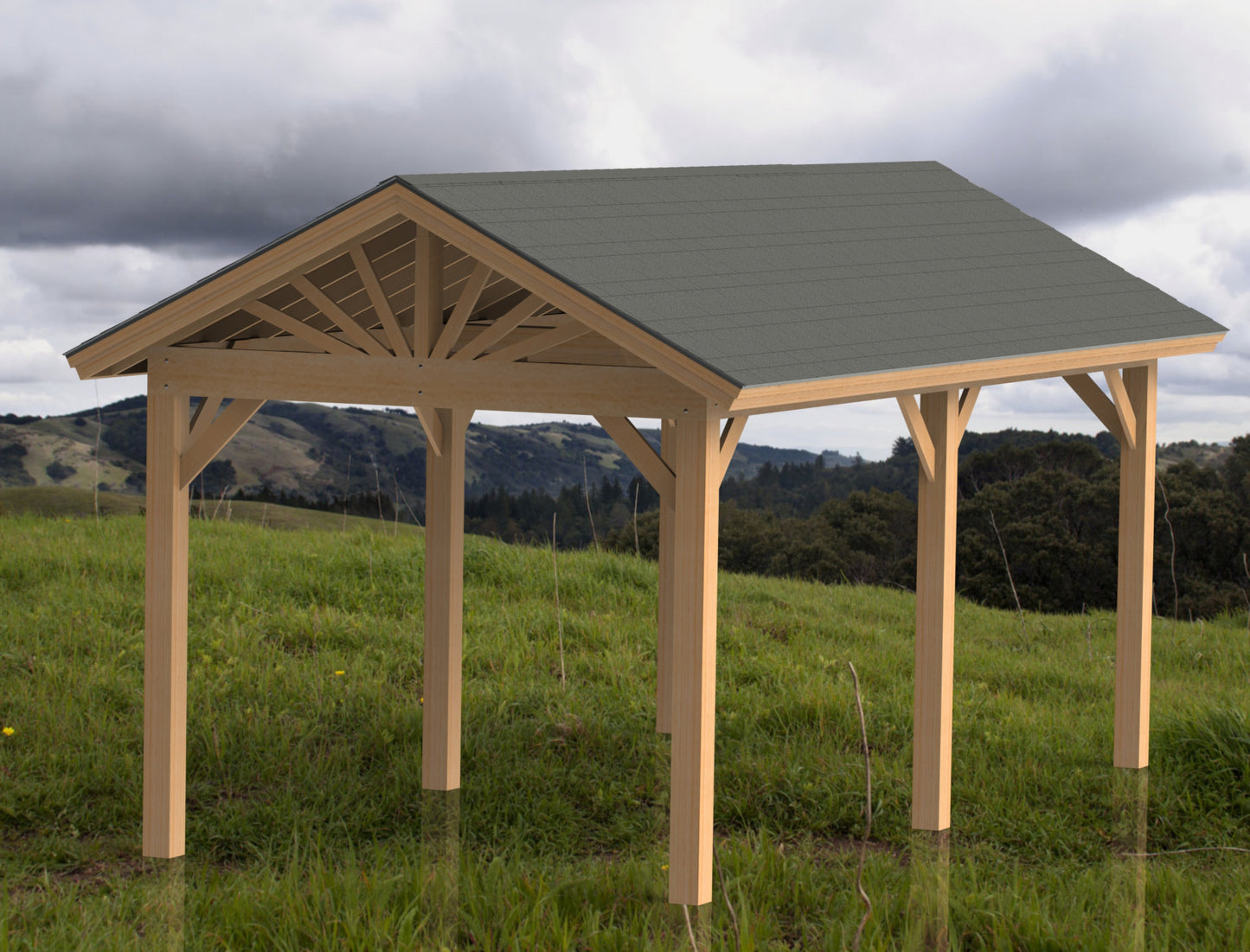 Gazebo Building Plans-Gable Roof  | 14x24 | Perfect for Hot Tubs