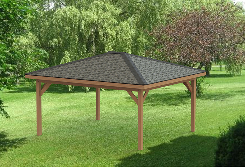 Outdoor Structure Plans - Pavilion Plans - Hip Roof Pavilion/Gazebo Plans 001