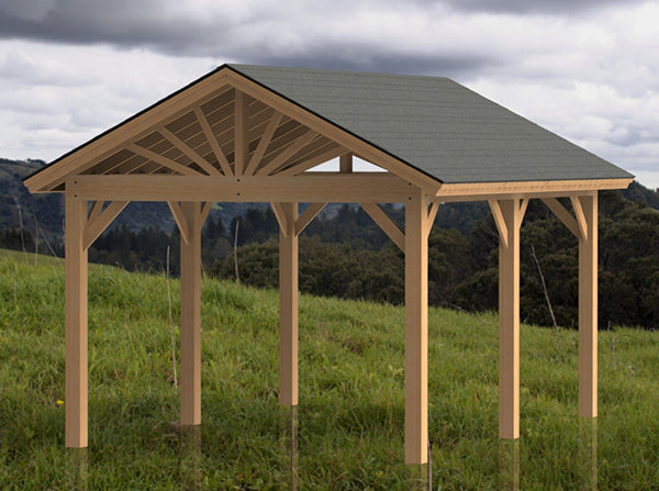 Gazebo Building Plans-Gable Roof  | 14x20 | Perfect for Hot Tubs