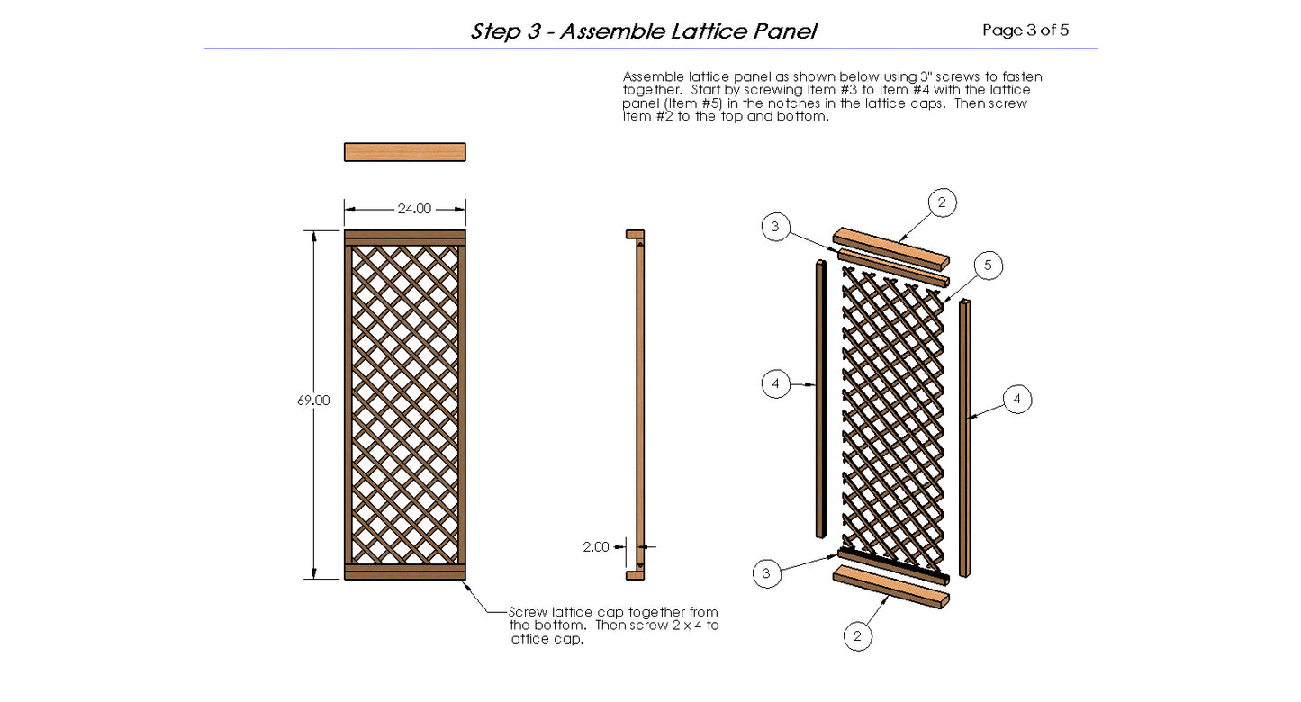 Garden Arbor Trellis with Bench Woodworking Plans - Digital Plan