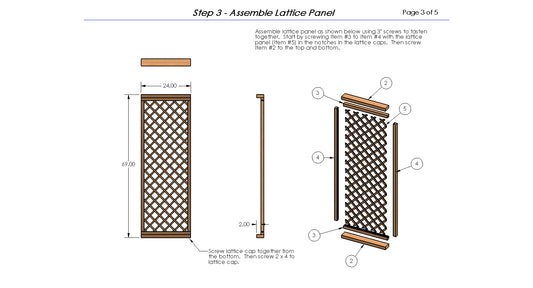 Garden Arbor Trellis with Bench Woodworking Plans - Physical Plan