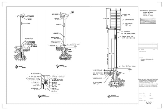 Double Garage 001 Building Plans - 24 x 24 - Physical Plans
