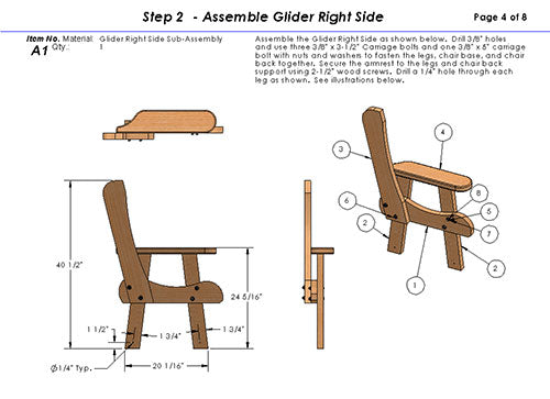 Wooden Glider/Rocker Physical Building Plans | 001 - Easy to Build