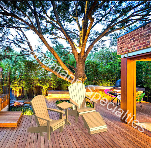 Adirondack Chair with Table and Footstool Building Plans