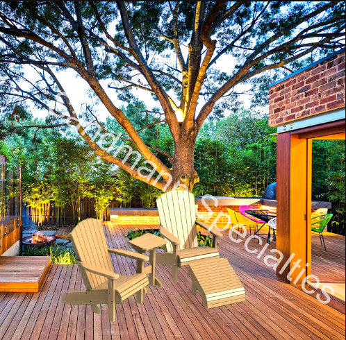 Adirondack Chair with Table and Footstool Physical Building Plans