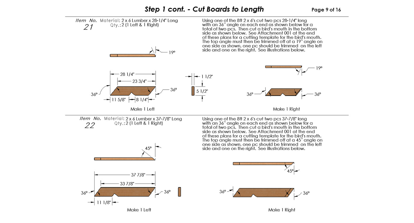 14' x 14' Three sided Pavilion Building Plans