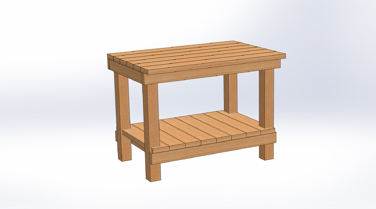 4ft Woodworking Bench 001 Building Plans