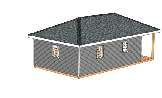 16 x 30 Garden Shed with Deck Building Plans