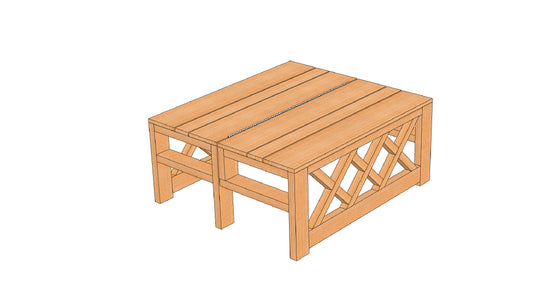 Convertible Outdoor Coffee Table to Bench Combination Building Plans