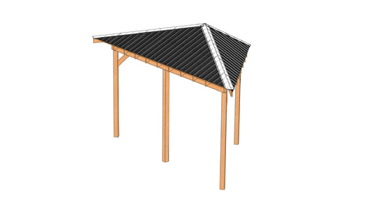 14' x 14' Three sided Pavilion Building Plans