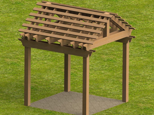 How to Build a Pergola Building Plans -10' x 10' Gable Roof
