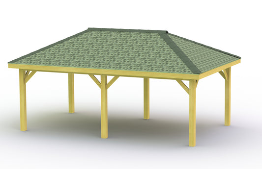 Hip Roof Gazebo Building Plans - Perfect for Hot Tubs - 14' x 24'