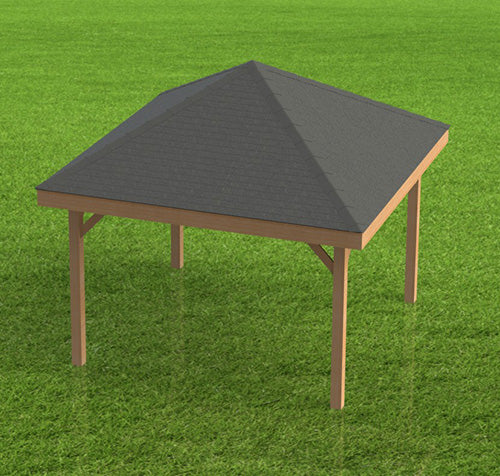 Hip Roof Gazebo Building Plans-Perfect for Hot Tubs - 16' x 16'