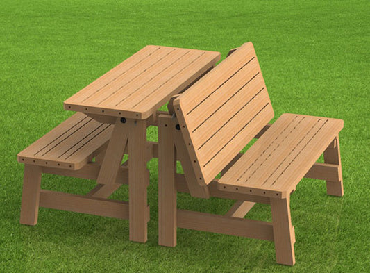 Convertible 4ft Bench to Picnic Table Combination Building Plans