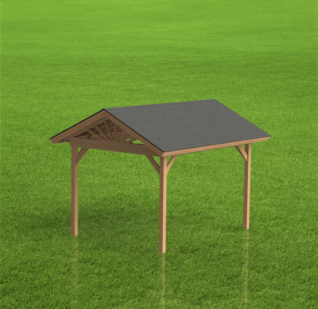 Gazebo Plans - Gable Roof - Perfect for Hot Tubs - 12 x 14